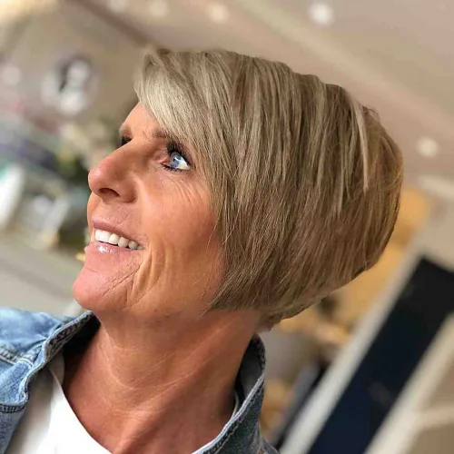 Blonde Wedge Cut Over 60