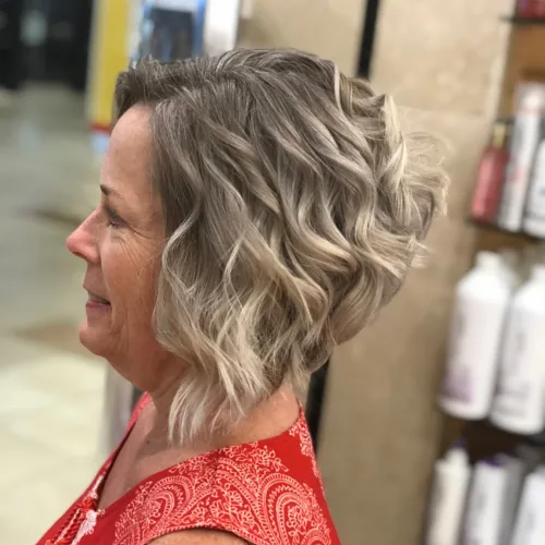 Elegant Ombre Wavy Bob Over 50