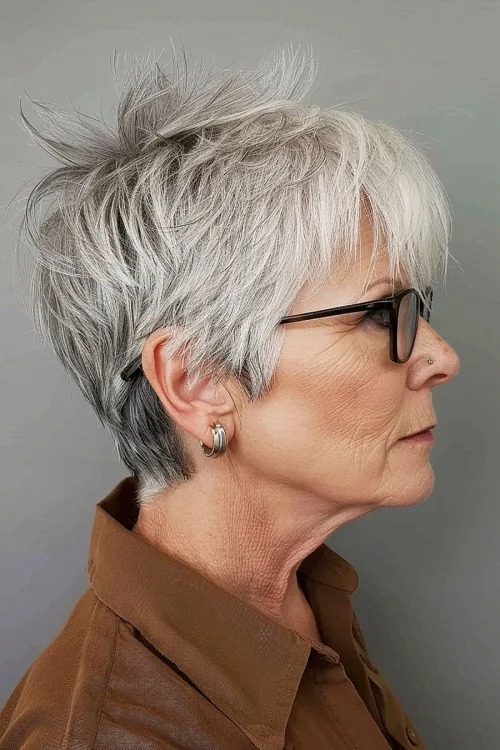 Messy Short Crop Haircut Over 60