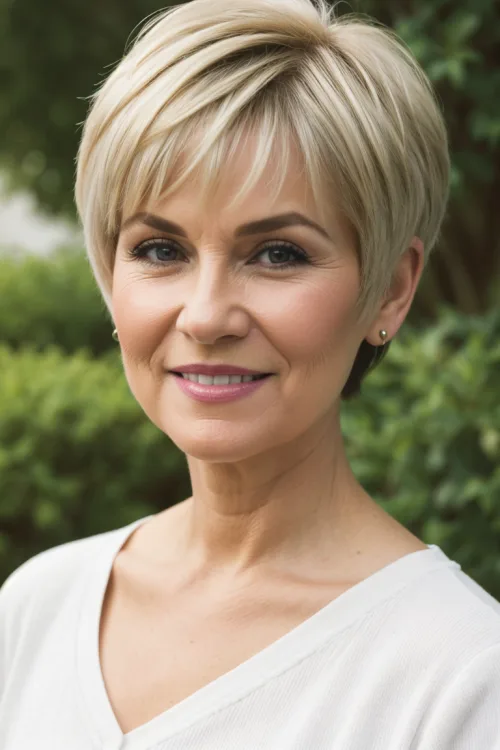 Layered Pixie with Volume and Bangs For Women Over 60