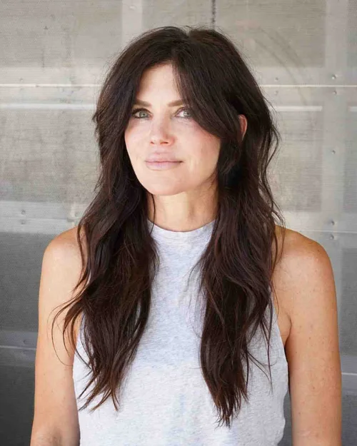 Long Layered Brunette Hair Over 40