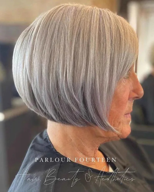 Silver Jaw-length Graduated Bob Over 60