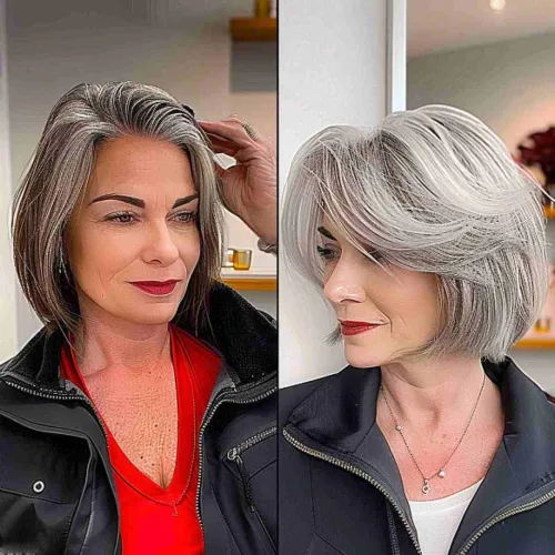 Silver Bob with lowlights over 40