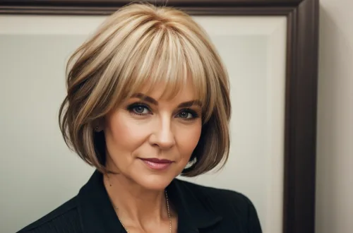 Medium Blonde and Brown Bob for Women over 40