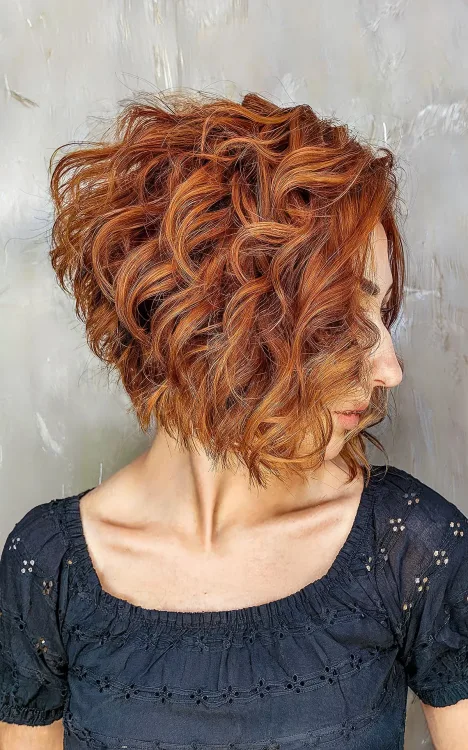 High Angle Stacked Bob with Curls