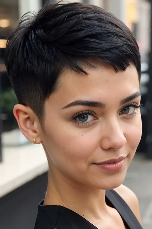 Razor Cut Pixie with Tapered Sides