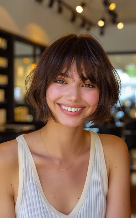 Short Layered Bob with Bangs